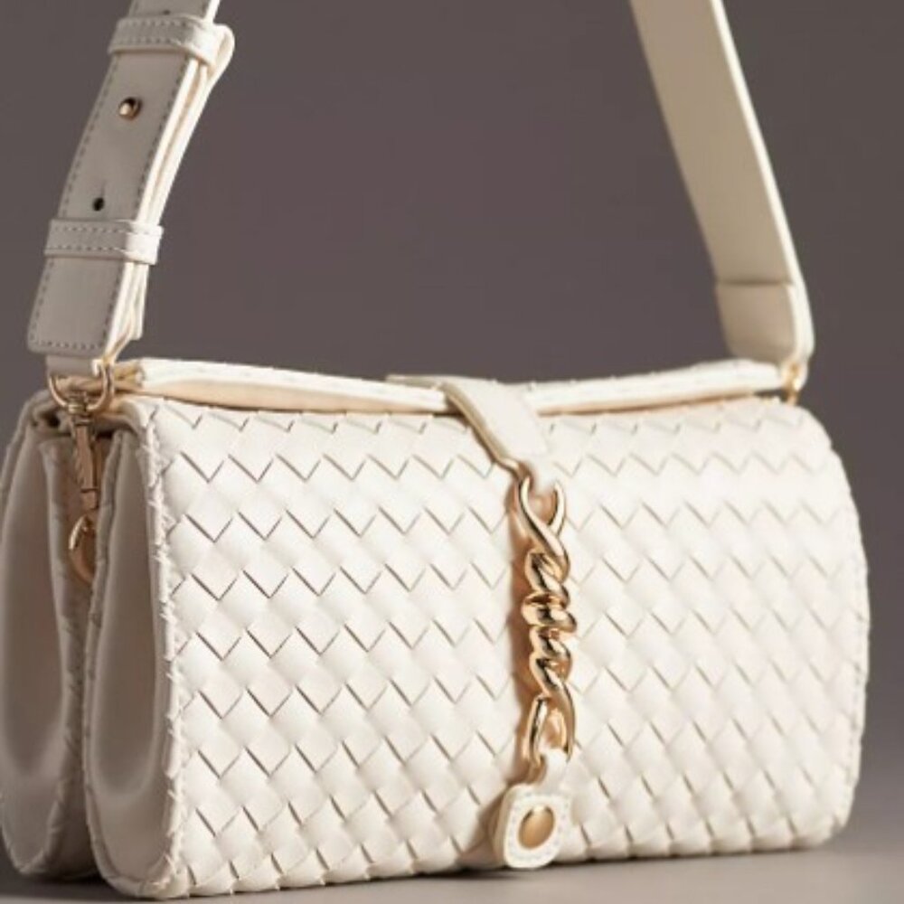 Anthropologie Woven Divided Shoulder Bag